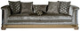 Casa Padrino Luxus Art Deco Sofa Silber / Schwarz / Beige / Gold 249 x 93 x H. 72 cm - Wohnzimmer Sofa mit dekorativen Kissen - Art Deco Wohnzimmer M�bel