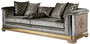 Casa Padrino Luxus Art Deco Sofa Silber / Schwarz / Beige / Gold 249 x 93 x H. 72 cm - Wohnzimmer Sofa mit dekorativen Kissen - Art Deco Wohnzimmer M�bel