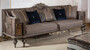 Casa Padrino Luxus Barock Sofa Grau / Dunkelbraun / Gold - Prunkvolles Wohnzimmer Sofa mit elegantem Muster - Barock Wohnzimmer & Hotel Mbel - Edel & Prunkvoll