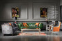 Casa Padrino Luxus Barock Sofa Gr�n / Braun / Silber - Handgefertigtes Wohnzimmer Sofa - Barock Wohnzimmer M�bel
