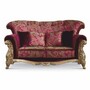 Casa Padrino Luxus Barock 2er Sofa Bordeauxrot / Gold / Silber 208 cm - Made in Italy 