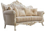 Casa Padrino Luxus Barock Sofa Wei� / Gold - Barockstil Wohnzimmer Sofa mit elegantem Muster - Luxus Wohnzimmer M�bel im Barockstil - Barock M�bel - Barock Einrichtung