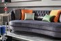 Casa Padrino Luxus Barock Sofa Lila / Braun / Silber - Handgefertigtes Wohnzimmer Sofa - Barock Wohnzimmer M�bel