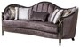 Casa Padrino Luxus Barock Wohnzimmer Sofa Lila / Schwarz / Gold 250 cm