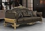 Casa Padrino Luxus Barock Wohnzimmer Sofa mit Kissen Grau / Schwarz / Gold 235 x 93 x H. 115 cm - Barock M�bel - Edel & Prunkvoll