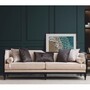Casa Padrino Luxus Barock Sofa Beige / Schwarz 235 cm - Barock Wohnzimmer M�bel