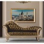 Casa Padrino Luxus Barock Sofa Linke Seite Gold / Schwarz / Silber 210 cm - Barock M�bel