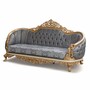 Casa Padrino Luxus Barock Sofa Blau / Wei� / Gold 240 cm - Barock Wohnzimmer M�bel