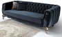 Casa Padrino Luxus Barock Sofa Blau / Silber 235 x 103 x H. 82 cm - Barockstil Wohnzimmer Sofa mit dekorativen Kissen - Barock Wohnzimmer M�bel