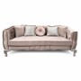 Casa Padrino Luxus Barock Wohnzimmer Sofa Rosa / Silber 235 cm - Prunkvolles Barockstil Sofa mit Kissen - Barock Wohnzimmer M�bel