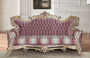 Casa Padrino Luxus Barock Sofa Rosa / Wei� / Gold - Handgefertigtes Barockstil Wohnzimmer Sofa mit elegantem Muster - Barock Wohnzimmer M�bel
