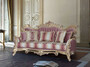 Casa Padrino Luxus Barock Sofa Rosa / Wei� / Gold - Handgefertigtes Barockstil Wohnzimmer Sofa mit elegantem Muster - Barock Wohnzimmer M�bel