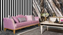 Casa Padrino Luxus Barock Sofa Rosa / Gold - Elegantes Barockstil Wohnzimmer Sofa - Handgefertigte Barock Wohnzimmer M�bel