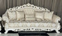 Casa Padrino Luxus Barock Sofa Creme / Wei / Gold - Prunkvolles Wohnzimmer Sofa - Barockstil Wohnzimmer Mbel - Luxus Mbel im Barockstil - Barock Einrichtung - Wohnzimmer Einrichtung