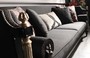 Casa Padrino Luxus Barock Sofa Schwarz / Grau / Silber / Antik Gold 250 x 95 x H. 80 cm - Prunkvolles Wohnzimmer Sofa im Barockstil