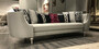 Casa Padrino Luxus Barock Sofa Silber / Antik Silber - Handgefertigtes Wohnzimmer Sofa - Edle Barock Wohnzimmer M�bel