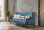 Casa Padrino Luxus Barock Sofa Blau / Dunkelbraun 230 cm