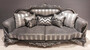 Casa Padrino Luxus Barock Sofa Silber / Grau / Schwarz / Silber - Prunkvolles Wohnzimmer Sofa - Barock Wohnzimmer M�bel - Edel & Prunkvoll