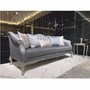 Casa Padrino Luxus Barock Sofa Hellblau / Silber 225 cm - Barockstil Wohnzimmer M�bel