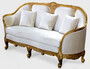 Casa Padrino Luxus Barock Wohnzimmer Sofa Wei� / Gold - Edles Handgefertigtes Antik Stil Sofa - Barock Wohnzimmer M�bel