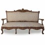 Casa Padrino Luxus Barock Sofa Grau / Dunkelbraun / Gold 217 cm - Made in Italy 