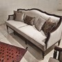 Casa Padrino Luxus Barock Samt Sofa Grau / Rotbraun / Gold 235 cm - Barockstil Wohnzimmer M�bel
