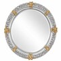 Casa Padrino Luxus Barock Spiegel Silber / Gold  103 cm - Prunkvoller handgeschnitzter Wandspiegel im Barockstil - Luxus Qualit�t - Made in Italy