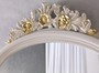 Casa Padrino Luxus Barock Spiegel Elfenbeinfarben / Gold 118 x 5 x H. 95 cm - Ovaler Wandspiegel im Barockstil - Barock M�bel