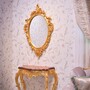 Casa Padrino Luxus Barock Spiegel Gold H. 109 cm - Ovaler Barockstil Wandspiegel - Made in Italy