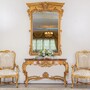 Casa Padrino Luxus Barock Spiegel Gold H. 175 cm - Prunkvoller Barockstil Wandspiegel - Made in Italy