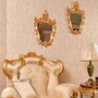 Casa Padrino Luxus Barock Spiegel Gold H. 73 cm - Prunkvoller Barockstil Wandspiegel - Made in Italy