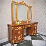 Casa Padrino Luxus Barock Schminktisch Spiegel Gold 135 x H. 113 cm - Made in Italy