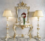 Casa Padrino Luxus Barock Spiegelkonsole Elfenbeinfarben / Gold - Prunkvolle Barock Konsole mit Wandspiegel - Barock Hotel & Schlo� M�bel - Luxus Qualit�t - Made in Italy