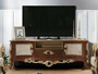 Casa Padrino Luxus Barock TV Schrank Braun / Gold - Handgefertigtes Massivholz Sideboard mit 2 T�ren und Schublade - Barock Wohnzimmer M�bel 