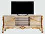 Casa Padrino Luxus Barock TV Schrank Silber / Braun / Gold - Prunkvolles Wohnzimmer Sideboard mit 2 T�ren - Barock Wohnzimmer M�bel 