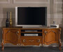 Casa Padrino Luxus Barock TV Schrank Braun / Gold - Handgefertigtes Massivholz Sideboard mit 2 T�ren und Schublade - Barock Wohnzimmer M�bel - Luxus Qualit�t - Made in Italy