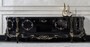 Casa Padrino Luxus Barock TV Schrank Schwarz / Gold - Prunkvolles Massivholz Sideboard mit 4 T�ren und Schublade - Wohnzimmer M�bel im Barockstil - Barock M�bel - Edel & Prunkvoll