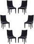 Casa Padrino Luxus Barock Esszimmer Stuhl Set Lila / Schwarz / Gold 54 x 55 x H. 110 cm - Edle K�chen St�hle mit Samtstoff - Barock St�hle 6er Set - Esszimmer M�bel