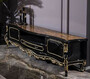 Casa Padrino Luxus Barock TV Schrank Schwarz / Gold 228 x 48 x H. 61 cm - Prunkvoller Massivholz Fernsehschrank - Barock Wohnzimmer M�bel 