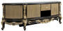 Casa Padrino Luxus Barock TV Schrank Schwarz / Gold - Prunkvolles Massivholz Sideboard mit 4 T�ren und Schublade - Barock Wohnzimmer M�bel