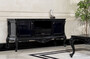 Casa Padrino Luxus Barock TV Schrank Schwarz - Prunkvolles Massivholz Sideboard mit 2 T�ren und Schublade - Wohnzimmer M�bel im Barockstil - Barock M�bel - Edel & Prunkvoll
