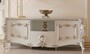 Casa Padrino Luxus Barock TV Schrank Wei� / Creme / Silber 190 cm
