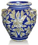 Casa Padrino Luxus Barock Terracotta Vase Blau / Gold / Wei� - Verschiedene Gr��en - Prunkvolle handgefertigte & handbemalte Blumenvase - Barock Deko Accessoires 
