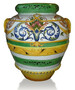 Casa Padrino Luxus Barock Terracotta Vase Wei� / Bunt - Verschiedene Gr��en - Prunkvolle handgefertigte & handbemalte Blumenvase - Barock Deko Accessoires 