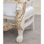 Casa Padrino Luxus Barock Thron Sessel mit Glitzersteinen Wei� / Creme / Gold - Barock M�bel