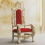 Casa Padrino Luxus Barock Thron Sessel Rot / Creme / Gold - Barockstil M�bel 