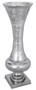 Casa Padrino Barock Vase Silber  39 x H. 102 cm - Runde Barockstil Metall Blumenvase - Barock Deko Accessoires - Barock Interior