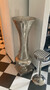 Casa Padrino Barock Vase Silber  39 x H. 102 cm - Runde Barockstil Metall Blumenvase - Barock Deko Accessoires - Barock Interior