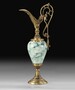 Casa Padrino Luxus Barock Vase in Weinkrug Form Antik Messing / Gr�n H. 37 cm - Barock Deko Accessoires 