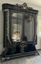 Casa Padrino Luxus Barock Vitrine Schwarz / Silber - Handgefertigte Barock M�bel